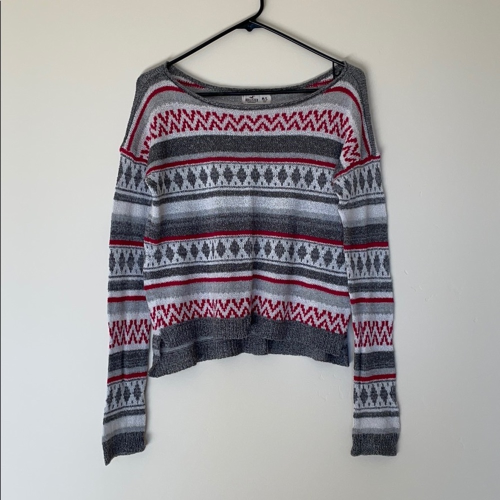 Hollister Long Sleeved Knit Pattern Top